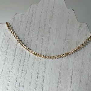 NWOT Gold Plated Stainless Marquise CZ Tennis Necklace